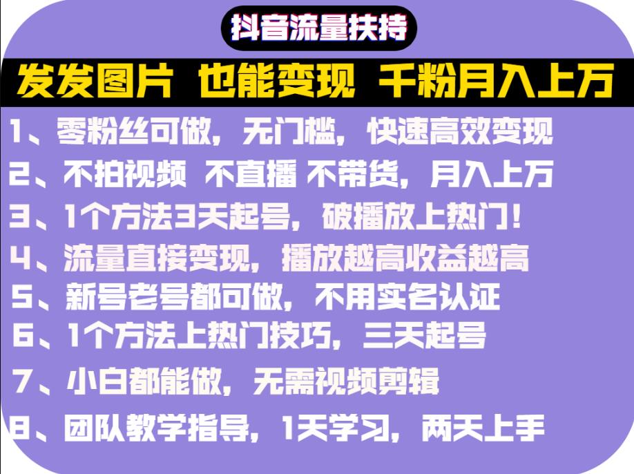抖音发图赚钱：千粉月入上万实操文档
