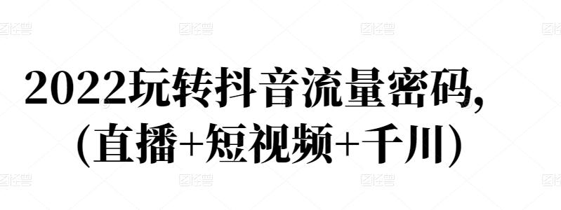 2022玩转抖音流量密码，【直播+短视频+千川】